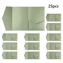 2026F00041319 25/50pcs Tri-Fold Pocket Wedding Invitation Covers, Engagement 15th Anniversary Birthday Baptism Simple Invitation Envelopes, DIY Invitations, 5*7 Inch Pocket Invitations, Customized Invitations, Wedding Cards, Invitation Cards - one-size - View 20
