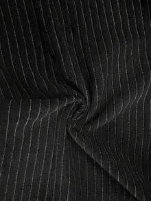 Women's Linen Striped Pocket Wide Leg Loose Casual Long Pants Black - Black - View 7