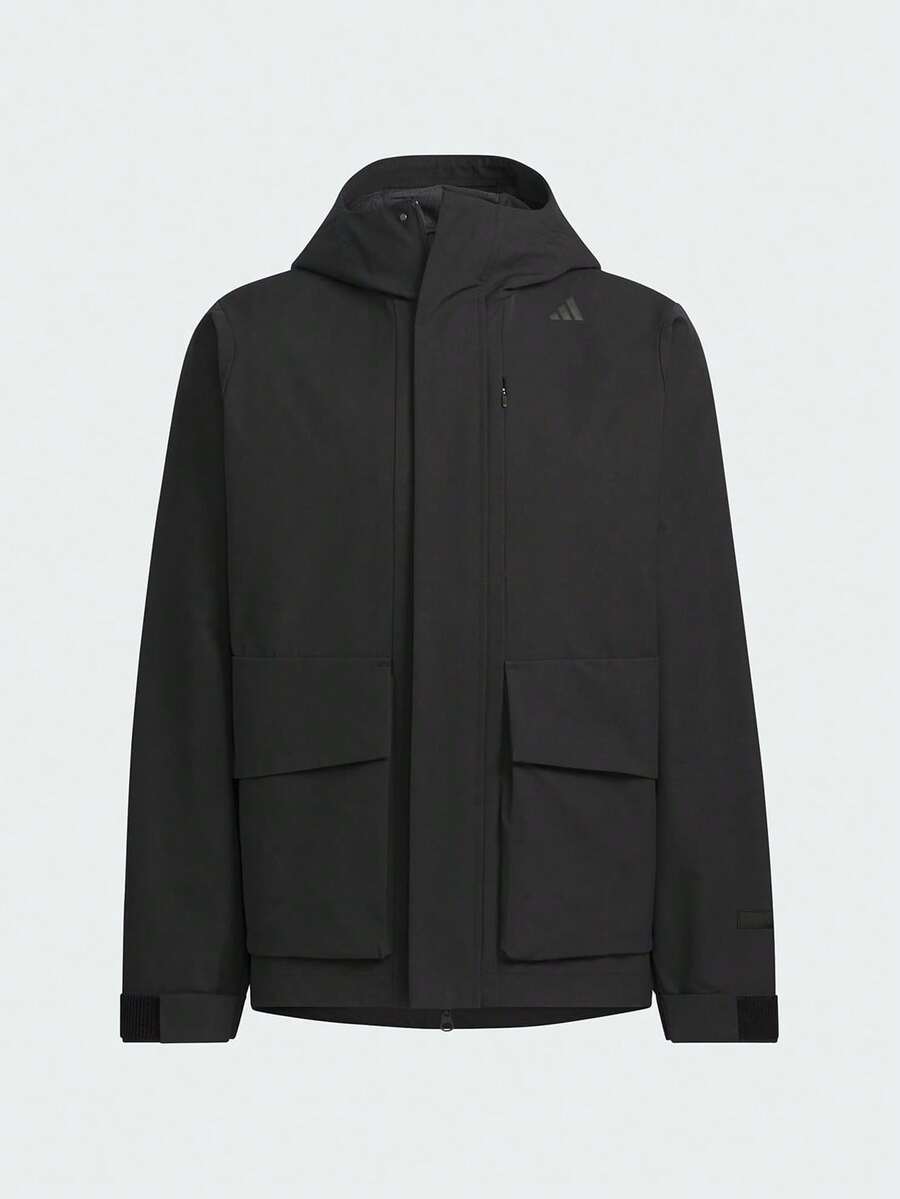 Adidas Men's Fashion Simple Comfortable Sports Casual Hooded Jacket Spring/Autumn JM0960 - Black - View 1