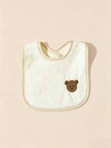 3pcs Double-Sided Plush Embroidered Animal Pattern Baby Bibs - Multicolor - View 4