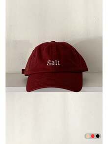 1pc Soft Top Plain Letter Embroidered Baseball Cap, New Spring/Summer Couple Versatile American Style Duck Bill Hat, Designer Style For Men And Women, Large Head Circumference, Grey Vintage Face-Slimming Sun Protection Baseball Cap - Baseball Cap - View 4