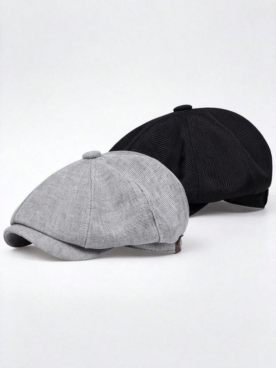 Vintage Newsboy Cap, Unisex Woven Flat Cap Ivy Hat, Adjustable British Style Baker Boy Beret, Suitable For Spring And Autumn Travel - Multicolor - View 1