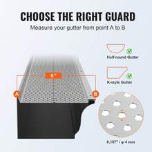 Gutter Guard, 152mm Width, Aluminum Leaf Filter DIY Gutter Cover, 52 PCS 528cm Total Length, 4mm Hole Diameter & 0.5mm Thick Fits Any Roof Or Gutter Type - 52 Pcs - View 4