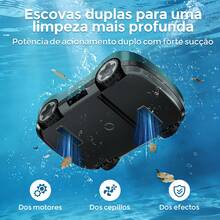 Automatic Cordless Pool Cleaning Robot, Robotic Pool Vacuum, 90-Min Runtime, INSE C5 - Navy Blue - View 4