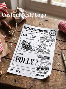 Personalized Christmas Theme Labels Stickers, Christmas Mailing Labels, Santa Claus Style Shipping Labels, Santa Claus & Reindeer Pattern Labels; Suitable For Christmas Gift Shipping, Christmas Gift Packaging Decoration, And Various Holiday Gift Boxes, Gift Bags Or Party Gift Decoration Stickers. - Multicolor - View 2