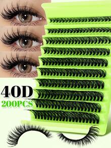 CMAYOME [Christmas Limited Edition]520/396/384PCS Multi-Specification Cluster False Eyelashes DIY Set, Spiky, Wheat, Cat Eye Styles Combination, 6-18mm Mixed Length, Segmented Design, Can Be Freely Matched According To Eye Shape And Makeup Style To Create Cartoon Big Eyes, Exquisite Cat Eyes, Fairy-Like And Daily Makeup Effects, Suitable For Home Application, Dates, Parties And Holiday Looks, Set Includes Eyelash Glue, Tweezers, Single-Head Brush For Easy Cluster Picking, Positioning And Organizing - Green - View 13