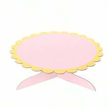 1-Tier 12.7 Inch Round Cardboard Display Stand, Gold Wavy Edge, Birthday Party Decoration Display Rack, Desktop Display Stand, Home Pink Wedding Paper Display Tray Rack - Multicolor - View 11