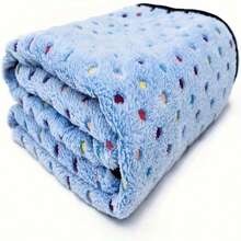 New Fashion 1pc Blue Polka Dot Dog Blanket, Warm Coral Fleece, Sofa Bed Cover Blanket For Small, Medium And Large Dogs, Home Use - 52*76cm - View 1
