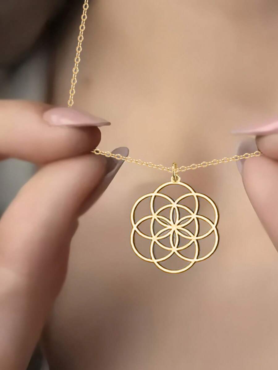 1件女性精美項鍊，婚禮訂婚派對珠寶，情人節禮物 - 金黃色 - 查看 1