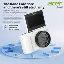 ACER Gadget S680 Digital Camera, 80MP Interpolated Pixels, 18x Digital Zoom, 180° Flip Screen, 3.0-Inch Display, No Memory Card Included, Portable Travel/Daily Vlog Camera For Beginners, Black - White - View 10