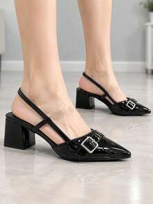 Women Heeled Sandals - Black - View 1