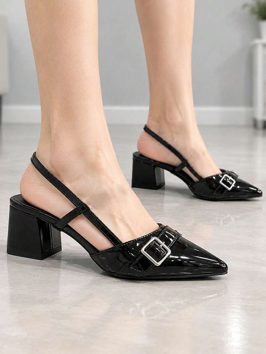 Women Heeled Sandals - Black - View 1