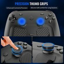 Silicone Anti-Slip Sweat Resistant Thumb Grips Kit For Valve Steam Controller 2026 / Steam Controller 2, Carbon Fiber Touchpad Stickers, 1.5mm & 2mm Back Button Silicone Pads, Ergonomic Texture Grip, Game Controller Gaming Accessories - View 6