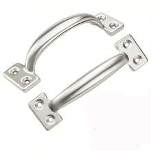 2pcs Bow-Shaped Stainless Steel Barn Door Handles - Rustic Door Handles, Silver Iron Hardware Suitable For Fences, Shed Doors, Wardrobe Drawers, - Bow-shaped - View 8