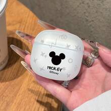 Miniso 迪士尼卡通頭像米奇米妮簡約情侶藍牙耳機保護套 兼容AirPods1/2/3/4/5/AirPodsPro/Pro2耳機倉 - 白色 - 查看 1