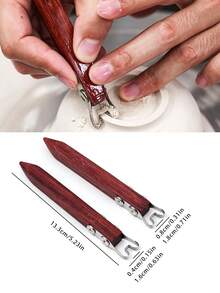 3/2/1pc Clay Trimming Knife, A Professional Sculpting Trimming Tool, Including A Storage Box. Suitable For Clay Shaping, Pottery Trimming, Plaster Mold Refinement, DIY Handicraft Making And Handcraft Creation. - Redwood - View 3