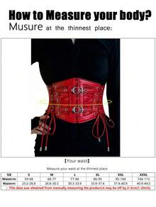 1 buah Aksesori Renaissance Wanita Gaya Gotik Merah, Sabuk Kulit PVC Modis, Cocok untuk Pesta Halloween atau Pemakaian Sehari-hari - Merah - View 8