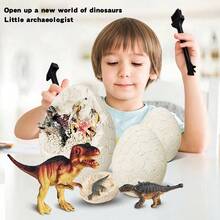 Kit de excavación de huevos de dinosaurio para niños, juguete de modelo de dinosaurio de goma suave, juguete de excavación de dinosaurio (algunos colores al azar) - Multicolor - Ver 2