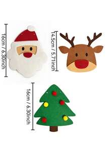 11pcs/Set Christmas Felt Banner Hanging Decor, Includes Reindeer, Santa Claus And Christmas Tree Decorations, Felt Hanging Garland, Suitable For Outdoor Holiday Decoration, New Year Celebration, Winter Party, Fireplace Mantel And Door Frame Background Decoration - Christmas Bunting - View 5