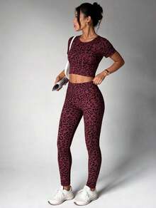 Women Two-Piece Outfits - Hot Pink - View 3