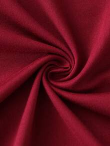 Women's Plus-Size Casual, Versatile, And Simple Short-Sleeve T-Shirt With Rose Print - Burgundy - View 7