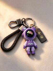 Cartoon Lightning Astronaut Keychain, Popular Space Man Doll Pendant, Woven Rope Car Key Charm Bag Pendant Small Gift, Multi-Color Colorful Helmet Astronaut Keychain, Cartoon 3D Space Man Woven Rope Key Charm, Bag Pendant Creative Small Gift - Multicolor - View 10