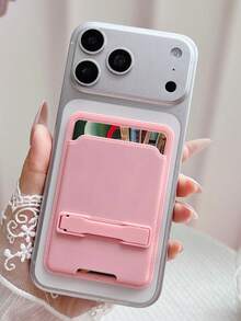 1pc Multifunctional Adhesive Phone Card Holder Stand, Self-Adhesive Back Card Sleeve, Portable Card Storage, Slouchy Desktop Phone Support Stand, Multiple Colors Available - Multicolor - View 5