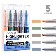 Languo 20 Colors/5 Colors Glitter Highlighter Pens, Fluorescent Pens, Oblique Drawing Pens, Suitable For Painting, Doodling, Journaling And Highlighting - Set - View 16
