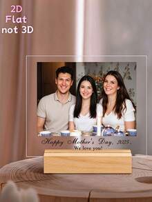 2D Flat 2D Flat 1pc Personalized 2D Acrylic Stand - Modern Desktop Keepsake, Suitable For Weddings, Anniversaries And Birthdays - Personalized Gift For Couples, Friends And Mothers - Acrylic Home Decor, 2D Flat - Multicolor - View 2
