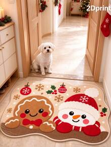 1pc 2D Printed Christmas Doormat, Doormat, Small Rug, Welcome Mat, Carpet, Floor Mat, Outdoor Doormat, Kitchen Rug, Home Decor, Front Door Mat, Area Rug, Outdoor Mat, Home Decor, Area Carpet, Garden Rug, Washable Carpet - Multicolor - View 2