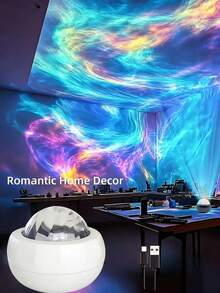 1PC USB Powered Remote Control Portable Lighting Projector Romantic Premium Mood Night Light Bedroom Gaming Room Decor Creative Ornament Computer Desktop Dynamic Projection Spotlight Aurora Atmosphere Light Multi-Color Lighting - Multicolor - View 4