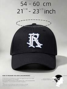 1pc Gothic Style Men's Letter "R" Embroidered Adjustable Sun Hat, Suitable For Hiking, Travel, Mountain Climbing And Outdoor Activities - Multicolor - View 4