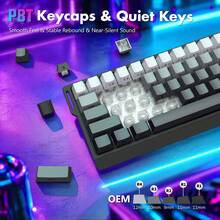 ATTACK SHARK*FREEWOLF S68 68-Key Gaming Keyboard, 60% Compact Wired Keyboard, PBT Keycaps With Side Print, Silent Membrane Switches, 16 Million Color RGB Backlight, Ergonomic Design, USB Interface Compatible With PC And Mac - View 4