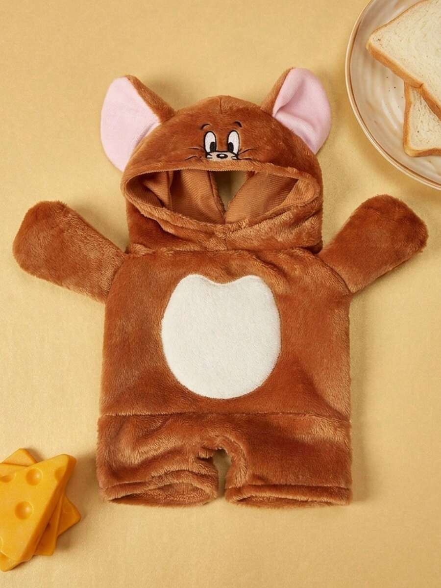 TOM & JERRY X PETSIN Cute Pet Costume Series | Cat And Mouse Co-Branded Fabric Material | Winter Warm And Fun Clothing, Thick Soft Skin-Friendly Material, Full Body Coverage Design, Windproof And Warm Without Restriction - Brown - View 1