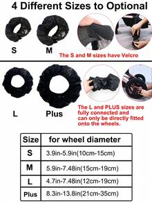 2/4pcs Baby Stroller Wheel Covers, Noise-Reducing Floor Protection Wheel Covers, Front And Rear Tire Protective Covers, Dust Cover - Black - View 6