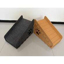 New Pet Ramp (Suitable For High Beds And Sofas) - Felt Cat And Dog Climbing Ladder With Comfortable Hidden Cat Bed And Cute Paw Print Perforated Safety Ramp. Joint Friendly, Suitable For Elderly Dogs, Puppies, And Cats - Multicolor - View 12