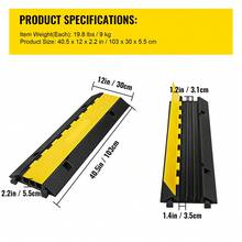 3 Channel Rubber Cable Protector Ramp 1.2 X 1.2 Inch Channel Ramp Speed Bump Heavy Duty Cable Wire Cord Cover Driveway Hose Cable Ramp Protector - 103 X 30 X 5.5 cm - View 7