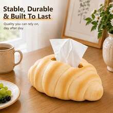 1pc Realistic Bread-Shaped Tissue Box, Fun Pretzels/Toast Design, Suitable For 4.3 X 3.1In Tissue Size,Desktop Tissue Organizer,For Living Room,Bedroom,Kitchen,Office,Cafe,Bakery Creative Food-Themed Home Decor.Room Decoration, Christmas Gifts - Multicolor - View 11