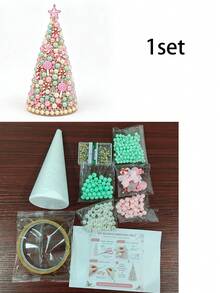 1 Set DIY Beaded Christmas Tree Handmade Kit, Includes Complete Beads And Pendant Accessories, Suitable For Beginners Desktop Christmas Tree Decoration, Holiday Handmade Hanging Ornament Set, Applicable For Home Party And Christmas Gift - Multicolor - View 13