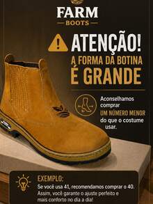 Botina New Agriculture Couro Nobuck Legitimo Confortável Bico de PVC ...