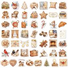 50pcs Cozy Winter Themed Stickers, Warm Fireplace & Holiday Scene Decals, Ideal For Journal Decor, Laptop Embellishment, Planner Decoration - one-size - View 6