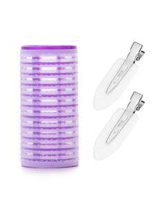 12 Pcs Rollers Hair Curlers , Large Medium Small Self Grip Hair Rollers With Rollers 12pcs Clips And 1 Cosmetic Bag And1pcWide Tooth Comb For Curls - Multicolor - View 19