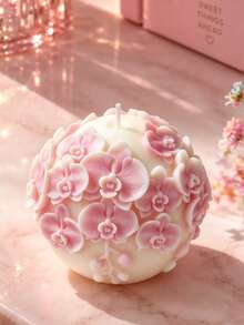 Butterfly Orchid Sphere Aromatherapy Candle Silicone Mold, Soft Silicone Material Easy To Demold, Suitable For Making Aromatherapy Candles, Plaster Ornaments, Handmade Soap, Resin Decor, Ideal For Weddings And Home Decor - Phalaenopsis Orchid Mold - View 2