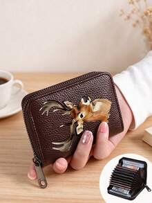 Men's Wallet, Stylish Reindeer Pattern, Multi-Functional Card Holder, Coin Purse, Credit Card Holder, Mini Wallet, Unisex Gift, Suitable For Christmas - Multicolor - View 13