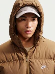 Nike Men's AS M NK CLUB Down HOOD Down Jacket Thick Down Jacket - Short IM5557-270 - Brown - View 3