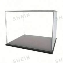 1 Piece Clear Acrylic Display Case, Multiple Sizes, Plastic Assembly Dustproof Display Box With Matte Black Base, For Action Figures Collectibles Souvenirs Statues Models - Transparent - View 13