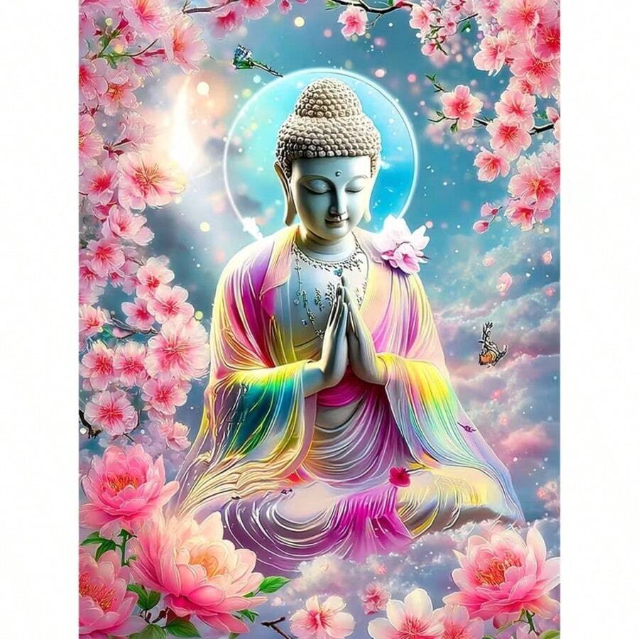 1PC DIY 5D Diamond Painting Kit Buddha Pattern - Round Full Diamond Art ...