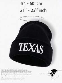1pc Funny Letters TESAS Embroidered Knit Beanie, Y2K Streetwear Style Warm Unisex Knitted Hat - Multi-color - View 9