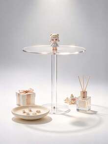 Clear Round Acrylic Display Stand, Desktop Riser Shelf, Cupcake Dessert Display Stand, Makeup Perfume Jewelry Storage Rack, Vanity Bathroom Kitchen Boutique Party Multi-Purpose Display Stand - Clear - View 10
