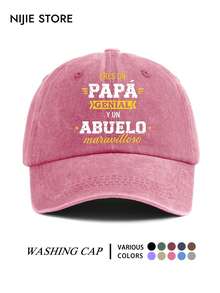 Vintage Washed Spanish Language Dad & Grandpa Print Baseball Cap, Adjustable Duck Bill Hat, Father's Day Gift For Men - A - View 9